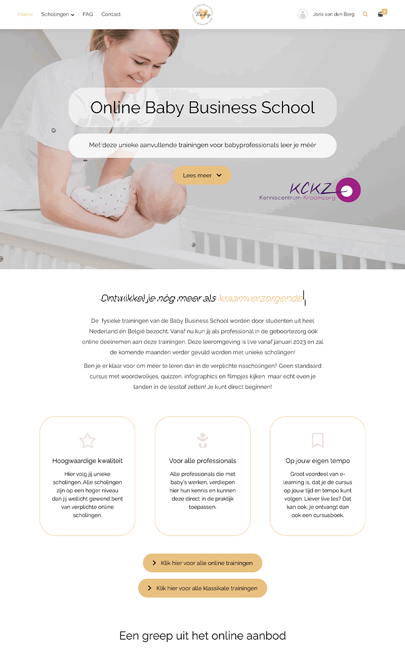 voorbeeld maatos site baby business school