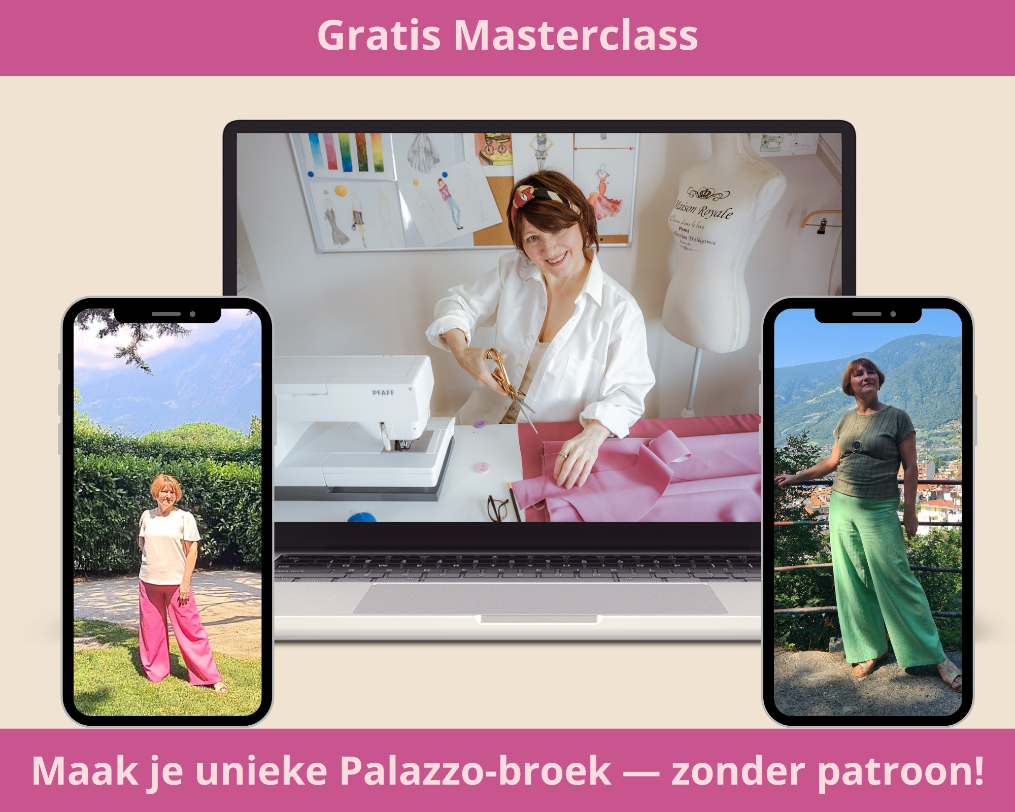 Palazzo broek maken zonder patroon maken - online cursus