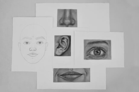 Onlinecursus, cursus, realistisch tekenen, realistisch oog, neus, mond, oor, verhoudingen van het gezicht