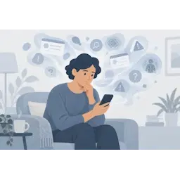 Pictogram dat het Nocebo-effect uitbeeldt.