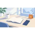Een smartphone met het scherm naar beneden naast een kop thee en een boek, als beeld voor een maand zonder sociale media