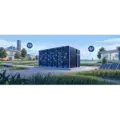 Illustratie van een Nederlandse AI-supercomputer op een onderzoekscampus in Groningen