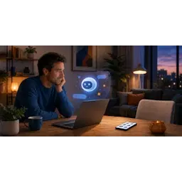 Persoon voert een gesprek met een AI-chatbot over eenzaamheid