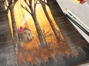 Atelier Hilde illustratie boslandschap