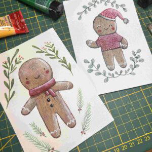Workshop 'gingerbread man' kerstkaartjes illustreren - 17 oktober 2026