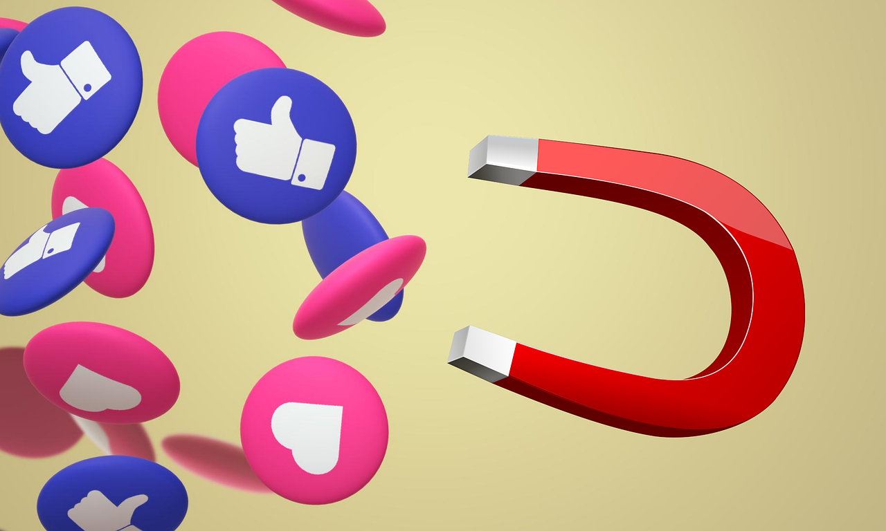 afbeelding social media met een magneet