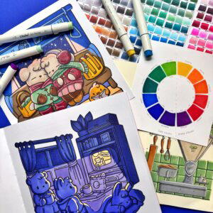 Cosy coloring met alcohol markers